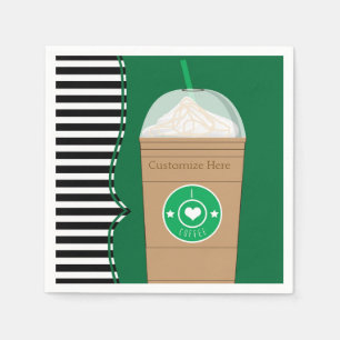 Kaffe Frap Modern Chic Söt Födelsedagsfest Pappersservett