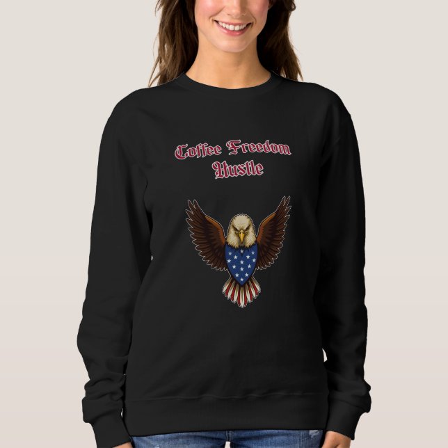 Kaffe Frihet Flit Patriotisk Morgonmalning Desi T Shirt (Framsida)