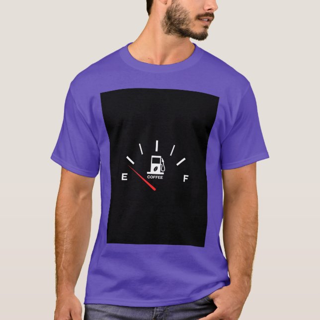 KAFFE FUEL MÄTARE rolig T Shirt (Framsida)