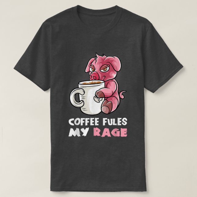 Kaffe fyller min bana i min Mugg-koffein Nerd Gris T Shirt (Design framsida)