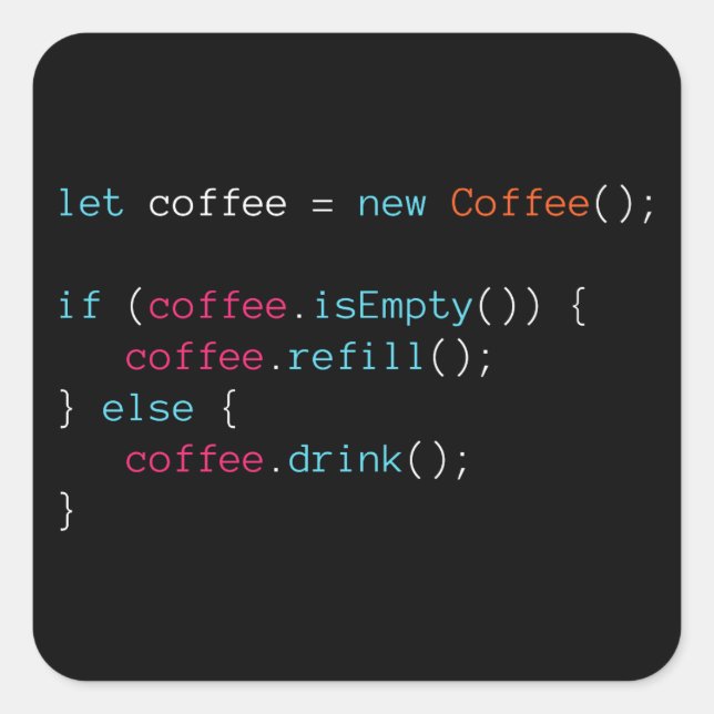 Kaffe Fyrkantigt Klistermärke (Framsida)