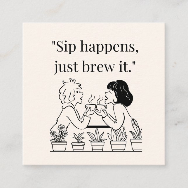 kaffe fyrkantigt visitkort (Framsida)