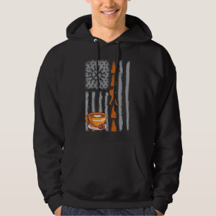 kaffe geocaching- Vintage USA Amerikansk Flagga fö Hoodie