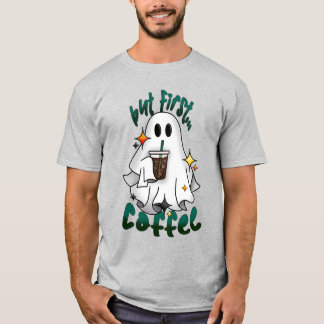 Kaffe Ghost, men först.. kaffe, Heather Grått T Shirt
