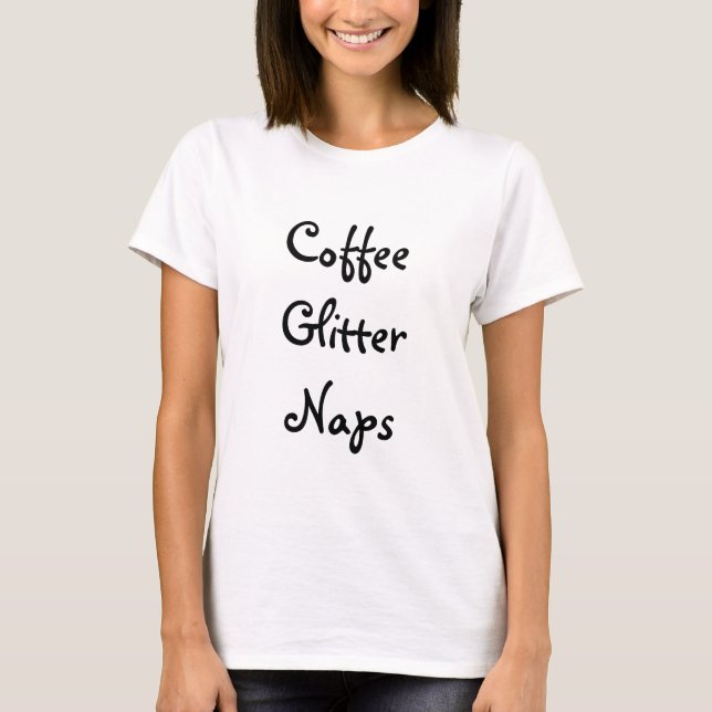 Kaffe, Glitter, Naps Tee Shirt (Framsida)