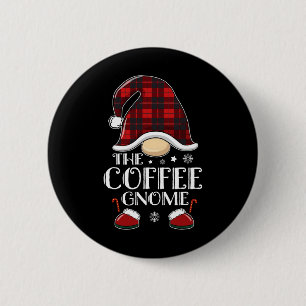 Kaffe Gnome Buffalo-rutig Matchande Jul Familj Knapp