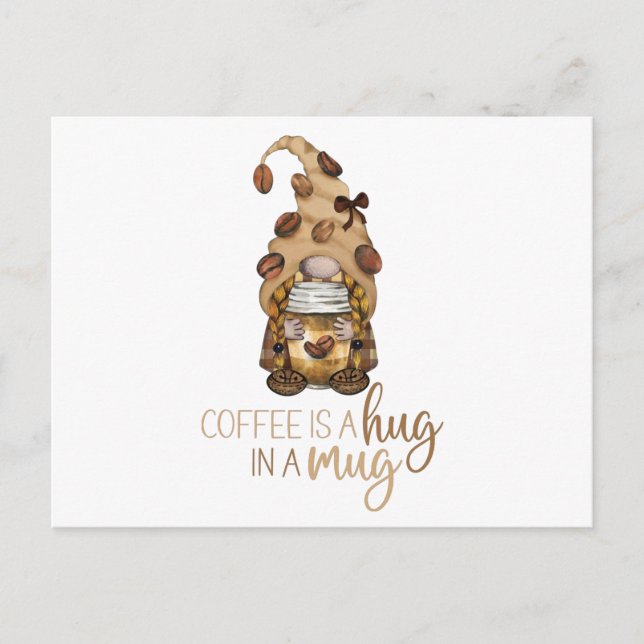 Kaffe Gnome-familjen matchande julklapp Vykort (Framsida)