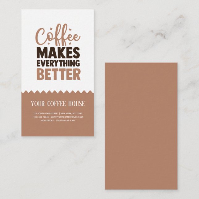 Kaffe gör allt bättre affärskort visitkort (Fram/baksida)