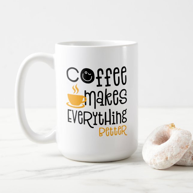 Kaffe gör allt bättre, kaffemugg (Med munk)
