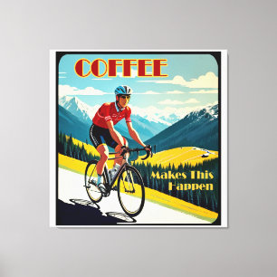 Kaffe gör att detta händer när man cyklar canvastryck