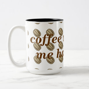 Kaffe gör mig glad överallt tryck Två-Tonad mugg