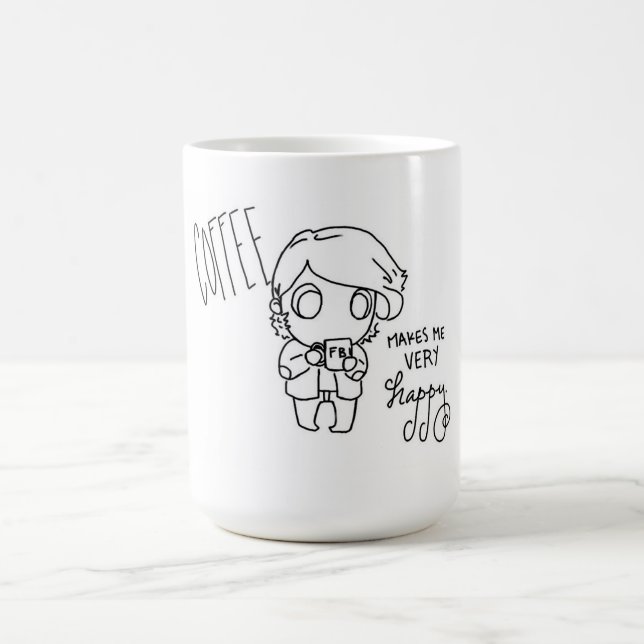 Kaffe gör mig jätteglad kaffemugg (Center)
