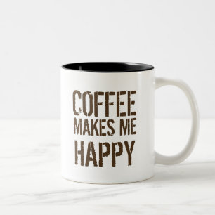 Kaffe gör mig Lycklig-kaffe Älskare Två-Tonad Mugg