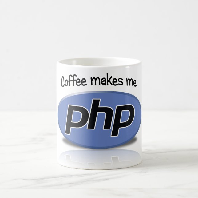 Kaffe gör mig php kaffemugg (Center)