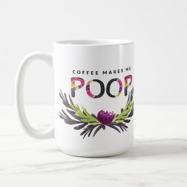 Kaffe gör mig Poopmuggen Kaffemugg (Vänster)
