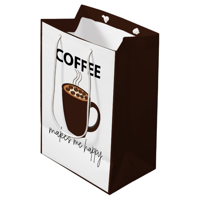 Kaffe gör mig till Lycklig-kaffe (Framsidan Vinklad)