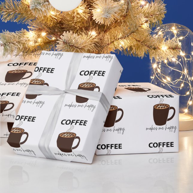 Kaffe gör mig till Lycklig-kaffe Presentpapper (Helgdagar)