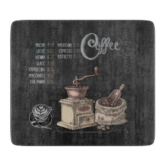 Kaffe Grinder Chalkboard Art: Glasskärning