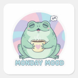 Kaffe Groda Klistermärke Söt Groda Dricker Kaffe R