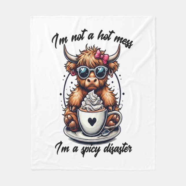 Kaffe, grodlår, kaffekobak fleecefilt (Framsidan)