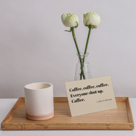 Kaffe Haiku för marssvart typografi Vykort