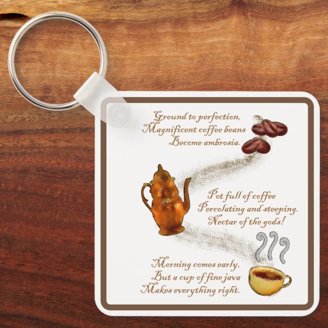Kaffe Haiku Keychain Nyckelring (Framsida)