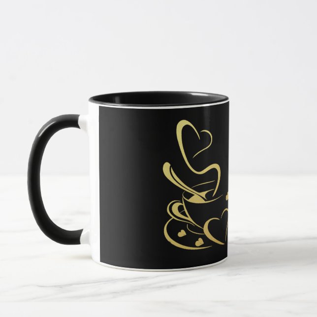 Kaffe Heart Guld Mugg (Vänster)