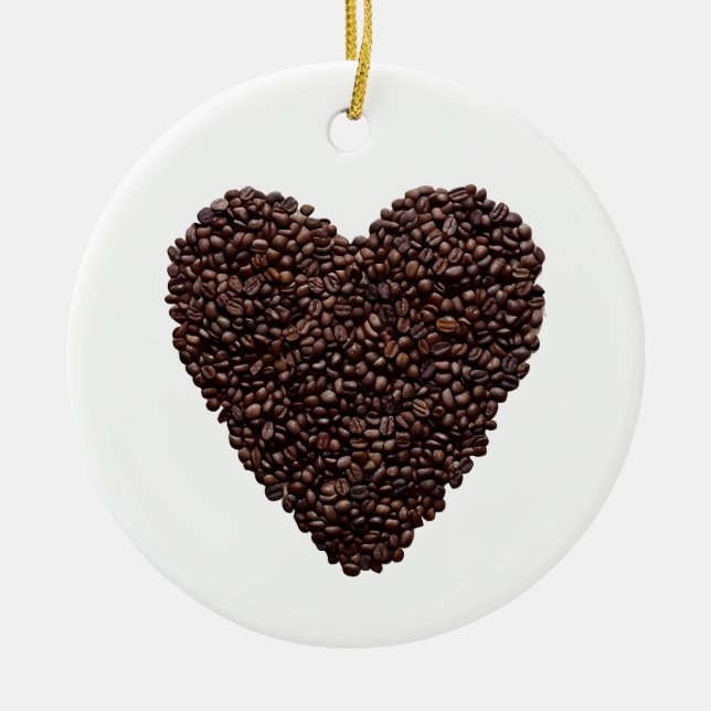 Kaffe Heart Julgransprydnad Keramik (Framsidan)