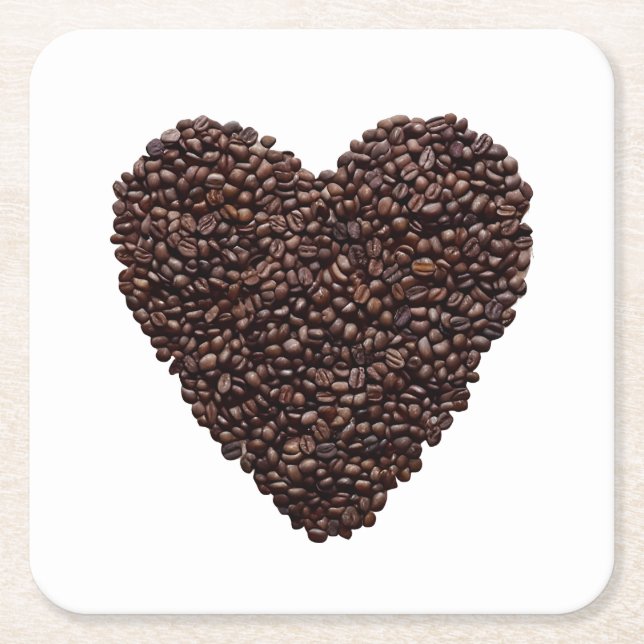 Kaffe Heart Underlägg Papper Kvadrat (Framsidan)