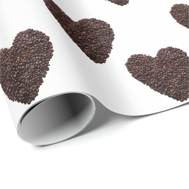 Kaffe Heart Wooden Box Sign Presentpapper (Rullad Hörn)