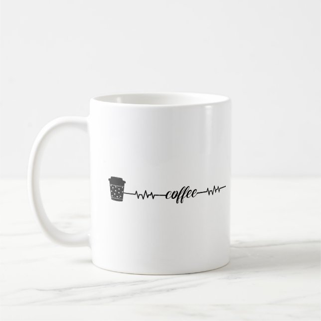 Kaffe Heartslag Kaffee Kopp Caffeine Älskare (Vänster)