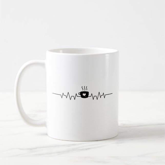 Kaffe Heartslag Kaffee Kopp Caffeine Älskare (Vänster)