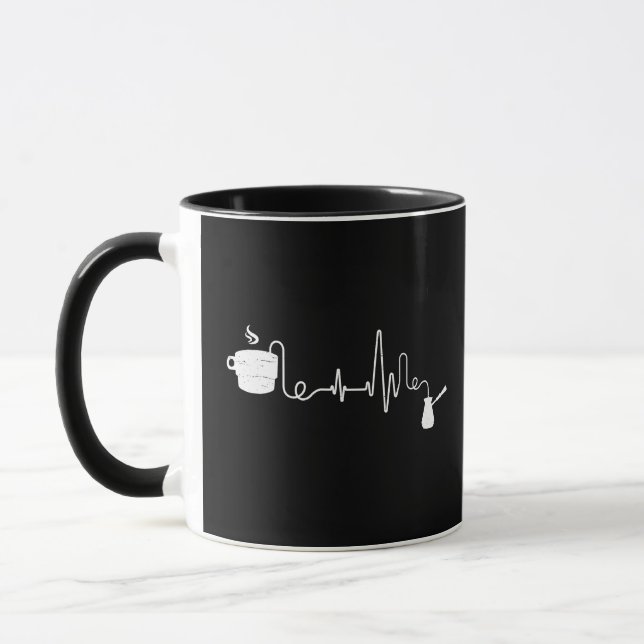 Kaffe Heartslag Kaffee Kopp Caffeine Älskare (Vänster)