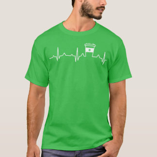 Kaffe Heartslag Kaffee Kopp Caffeine Älskare T Shirt