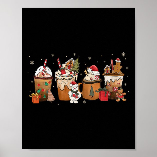 Kaffe Hett Cocoa God jul Julafton Familj Poster (Framsidan)