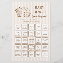 Kaffe - hitta gästen Baby Bingo-spelet