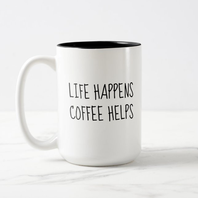 KAFFE HJÄLPER Två-Tonad MUGG (Vänster)