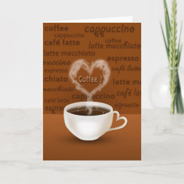 Kaffe? Hjärtformade rök Helgkort