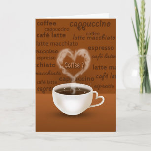 Kaffe? Hjärtformade rök Helgkort