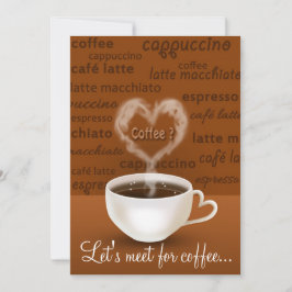Kaffe? Hjärtformade rök Inbjudningar