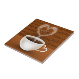 Kaffe? Hjärtformade rök Kakelplatta