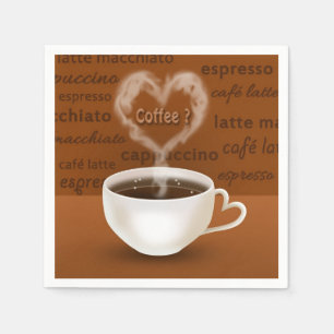 Kaffe? Hjärtformade rök Pappersservett