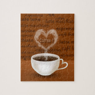 Kaffe? Hjärtformade rök Pussel
