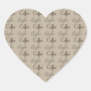 Kaffe Hjärtformat Klistermärke