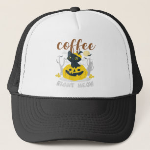 Kaffe Höger Meow Cat Caffeine Funny Halloween Ee Keps