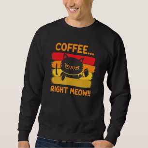 Kaffe Höger Meow Lång Ärmad Tröja