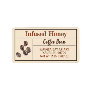 Kaffe Honung Goldenrod Produkt Adressetikett