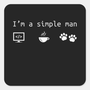 Kaffe, Hund älskare och programmergåva Fyrkantigt Klistermärke