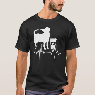 Kaffe Hund Hjärtslag Katt Djur Kaffe Beroende O T Shirt