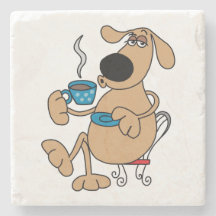 Kaffe Hund Marmor Stentallrik